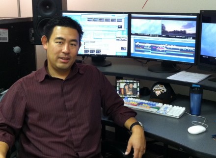 Mark Yoshikawa at his editing desk, Austin TX