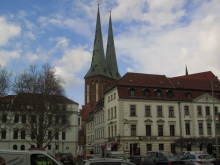 "During World War II the Church of St. Nicholas lost by fire the tops of its towers and the roof as a result of Allied bombing. In 1949 all the vaults and the northern pillars collapsed. The ruins were in East Berlin, and it was not until 1981 that the East German Democratic Republic authorities authorised the rebuilding of the church, using old designs and plans. The Church of St. Nicholas as seen today is largely a reconstruction. Today the church serves again mainly as a museum and occasionally as a concert venue, administered by the Stiftung Stadtmuseum Berlin (Landesmuseum für Kultur und Geschichte Berlins). It is renowned for its acoustics and the rebuilt church has been equipped with a fine set of 41 bells."