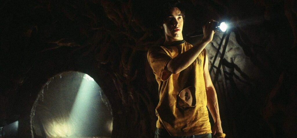 a tense moment from the motion picture "Jeepers Creepers"